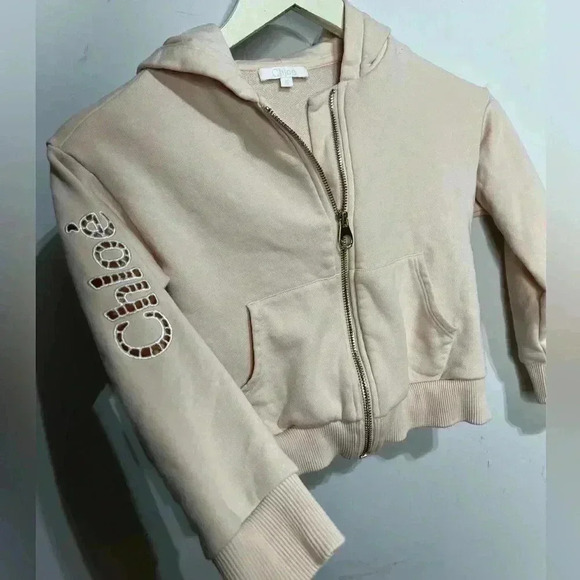 CHLOÉ Sweat Jacket Pink For Girls Size 6 - Picture 10 of 10
